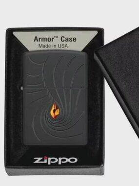 Amazing Black Armor Crystal Wave Zippo Lighter